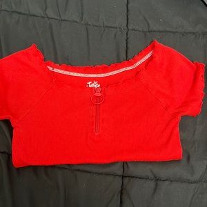 Red Justice Kids Ruffle Top